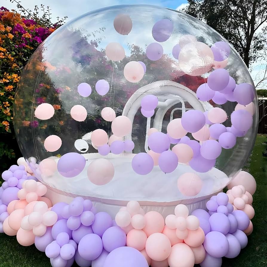 Kids enjoying the bubble house